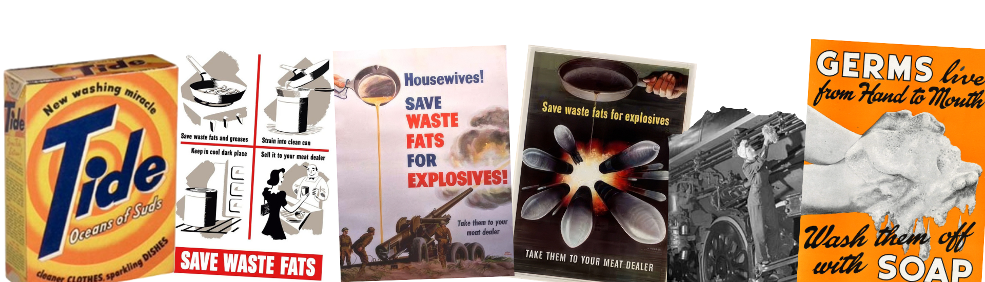 1940s wartime messages to collect fat for explosives