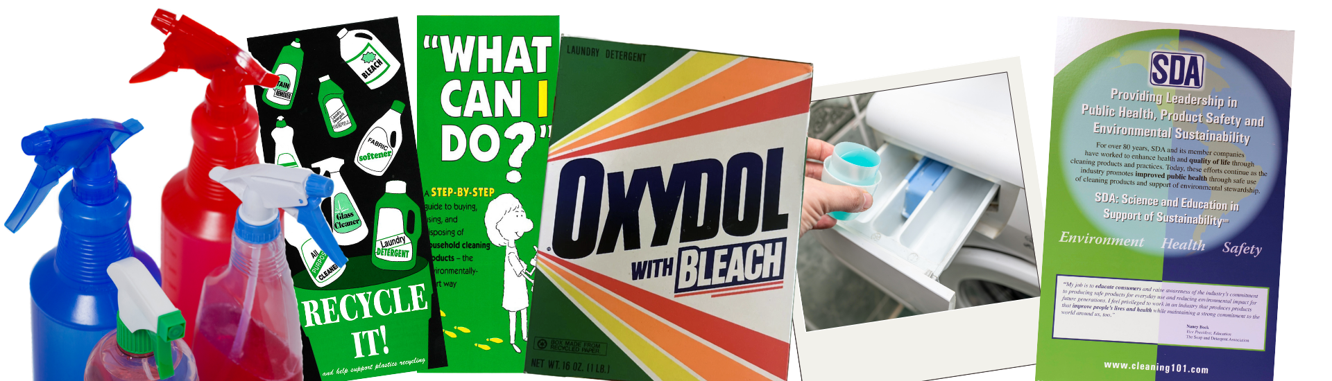 collage of 1980s materials