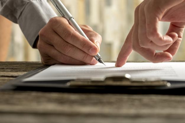 Signing a document