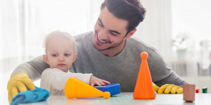 cleaning with baby