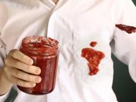 Shirt with jam stain